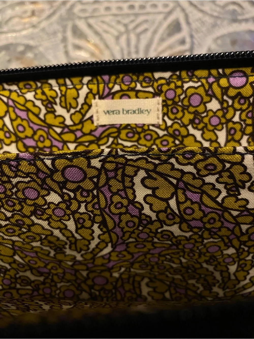Vera Bradley Large Tab Wallet in Peacoat - Navy Blue Quilted Like New